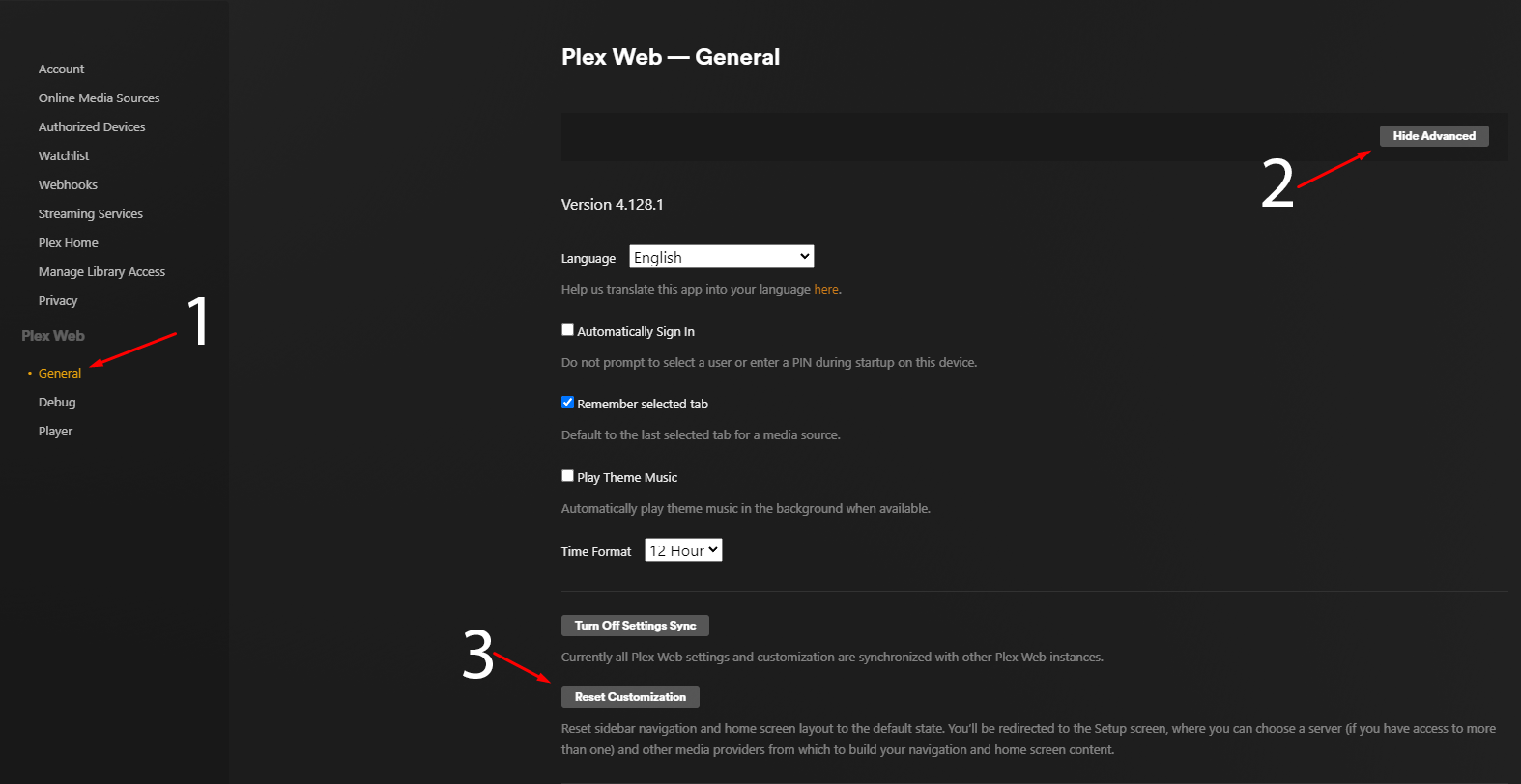 Plex Reset